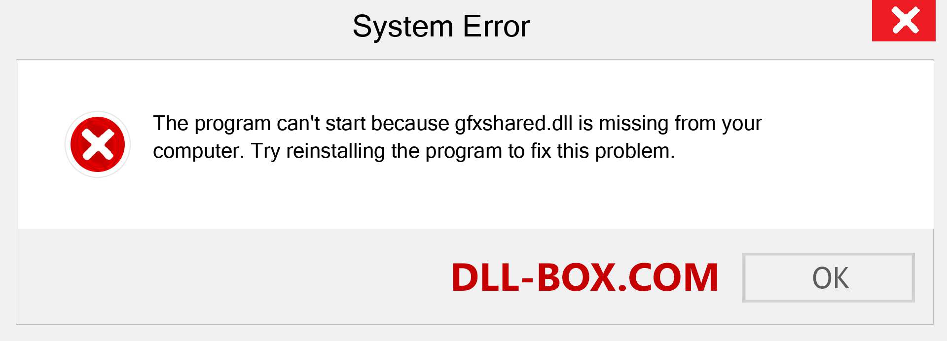  gfxshared.dll file is missing?. Download for Windows 7, 8, 10 - Fix  gfxshared dll Missing Error on Windows, photos, images
